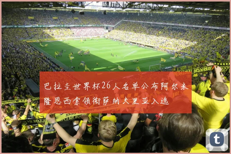 巴拉圭世界杯26人名单公布阿尔米隆恩西索领衔萨纳夫里亚入选